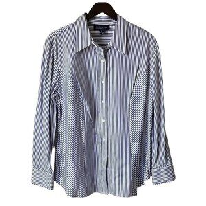 Women's Jones New York Signature Lavender/White Blouse, 1X